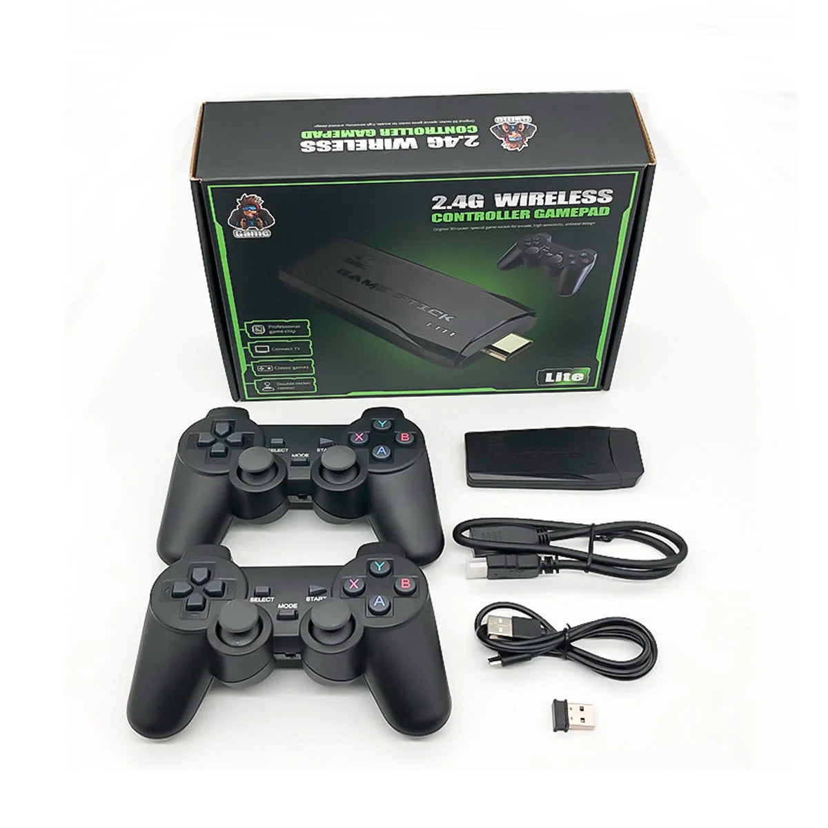 Family TV 64G Built-in 20000 Games Stick 2.4G Wireless Controller Gamepad 4K HD M8 Video Game Console M8