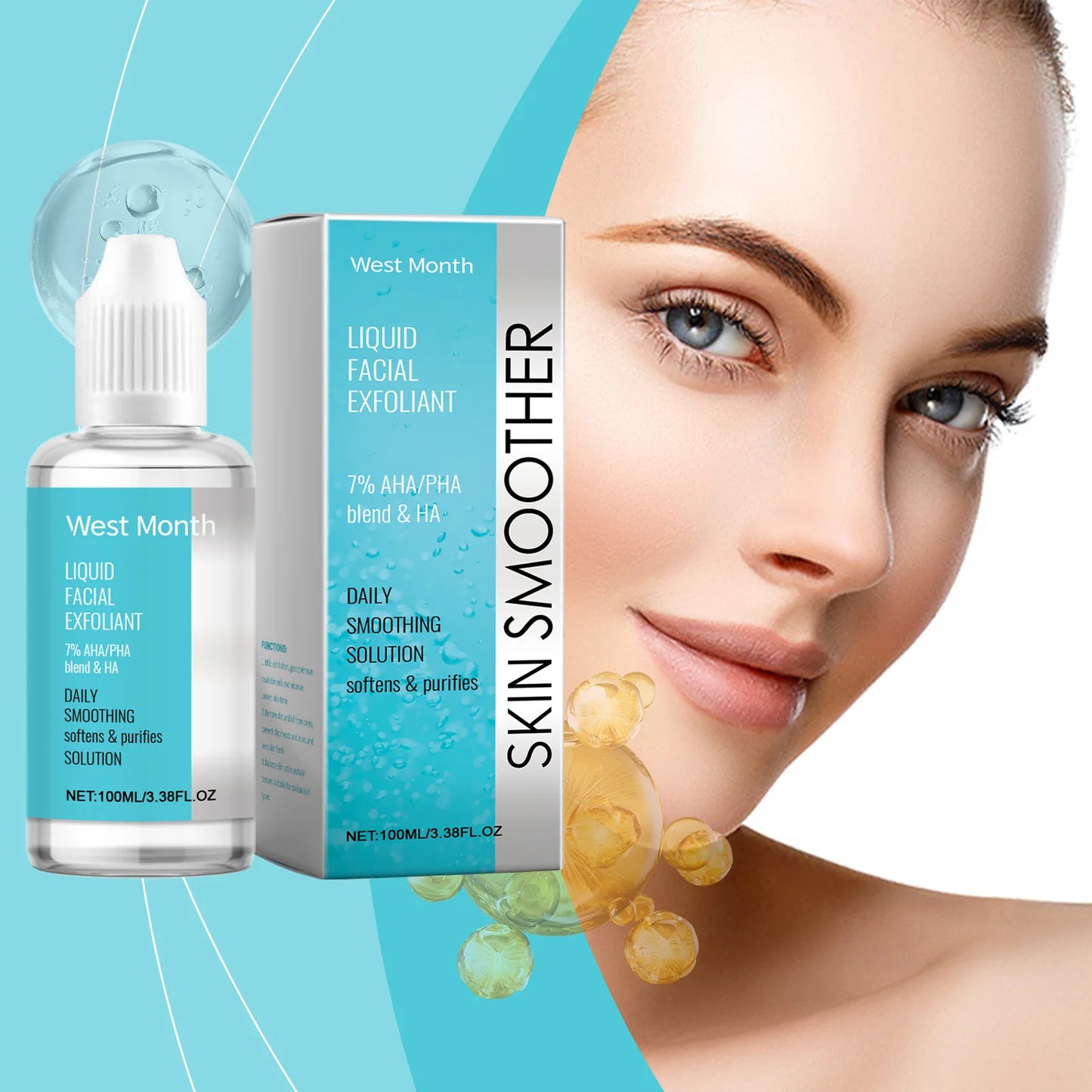 West&Month Gently Exfoliating Facial Essence Scrubs & Body Treatments for Deep Cleansing and Smooth Skin