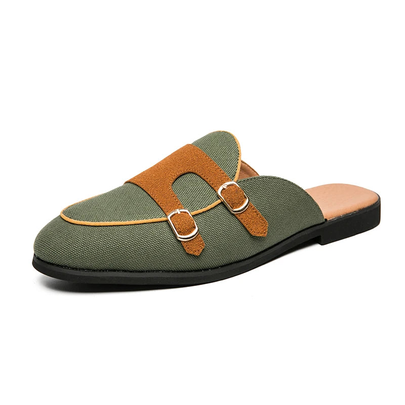Men's Casual Mocassins Half Loafer Shoes Slippers for Men Flat Anti-Slippery Leisure Summer Fashion Mens Leather Loafers