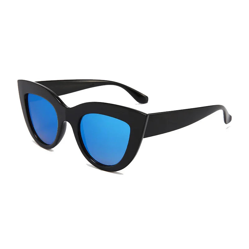 SHAUNA Retro Cat Eye Sunglasses Women UV400 Metal Hinge Fashion Gradient Mirror