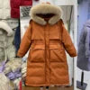 Winter Women Long Jacket Large Size Faux Fur Collar Hooded Parkas Cotton Down Coat Thickness Snow Warm Outwear