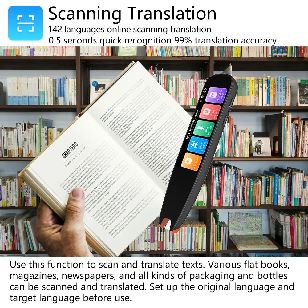 Hot-selling 3.69 Inch Touch Screen Text Scanning Voice Translator Pen for Learning Language, Reading Books, Business Assistant