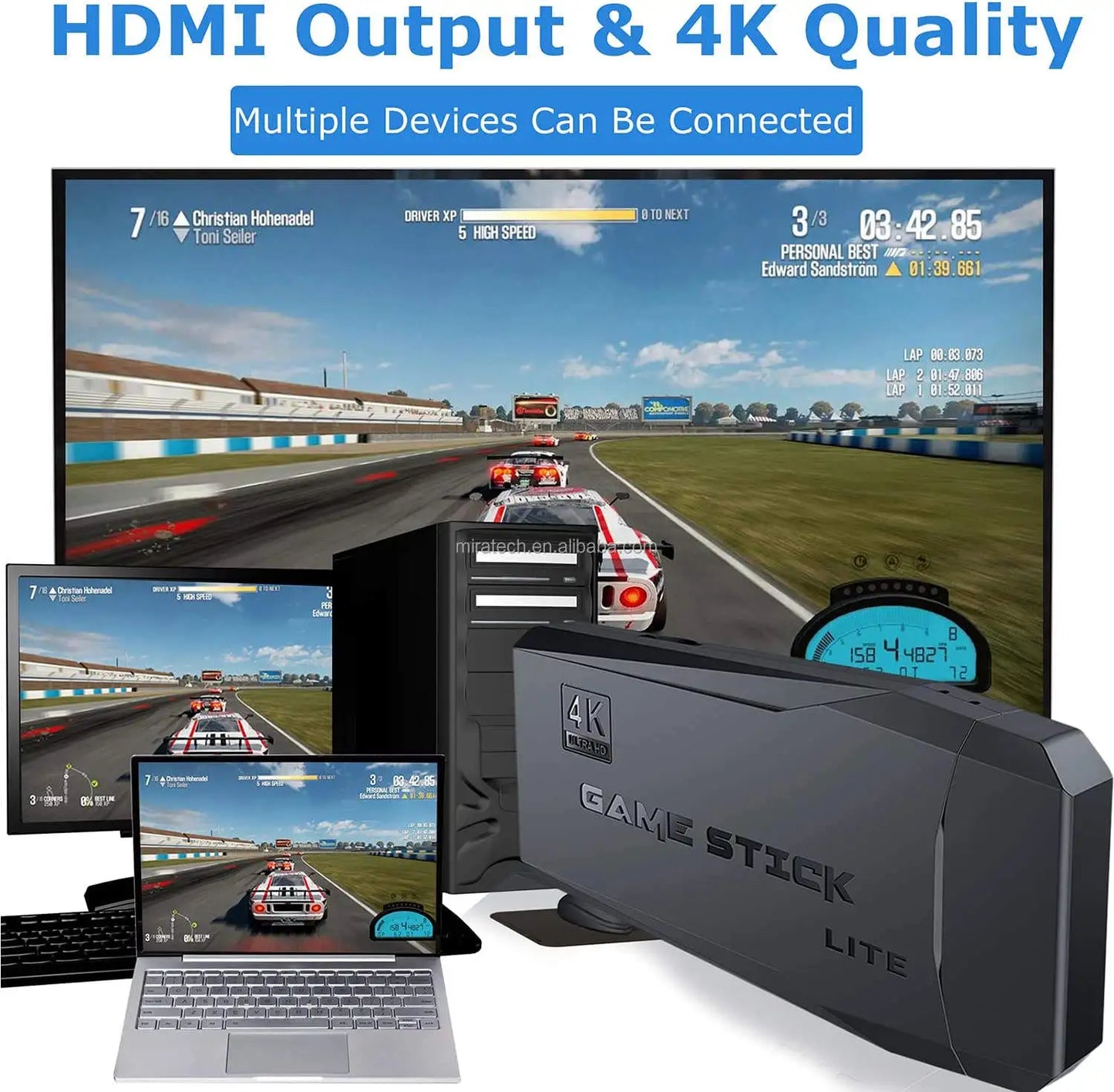 Family TV 64G Built-in 20000 Games Stick 2.4G Wireless Controller Gamepad 4K HD M8 Video Game Console M8