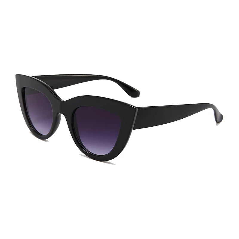 SHAUNA Retro Cat Eye Sunglasses Women UV400 Metal Hinge Fashion Gradient Mirror