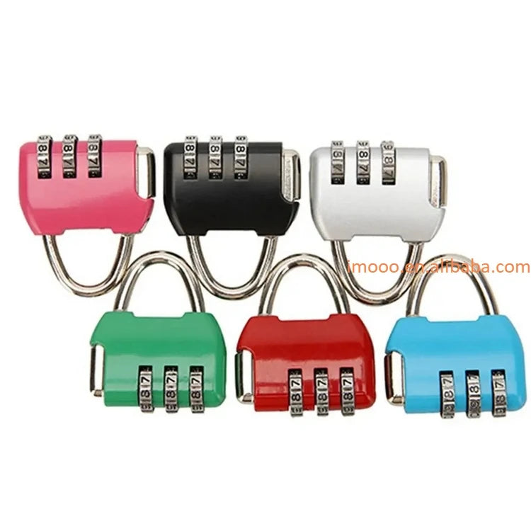 Factory Price 3 Dial Digit Number Combination Password Lock Travel Security Protect Locker Suitcase Anti-theft Padlock