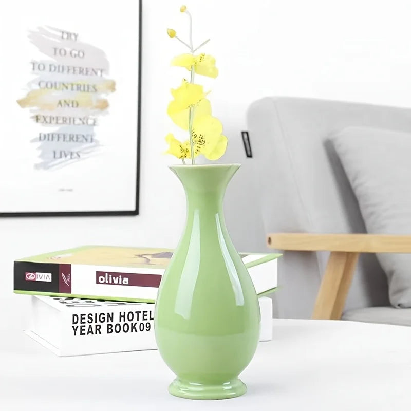 Ceramic Vase Small Ornament for Living Room Dining Table Flower Arrangement Home Decor Office Desk Dried Flower Bouquet