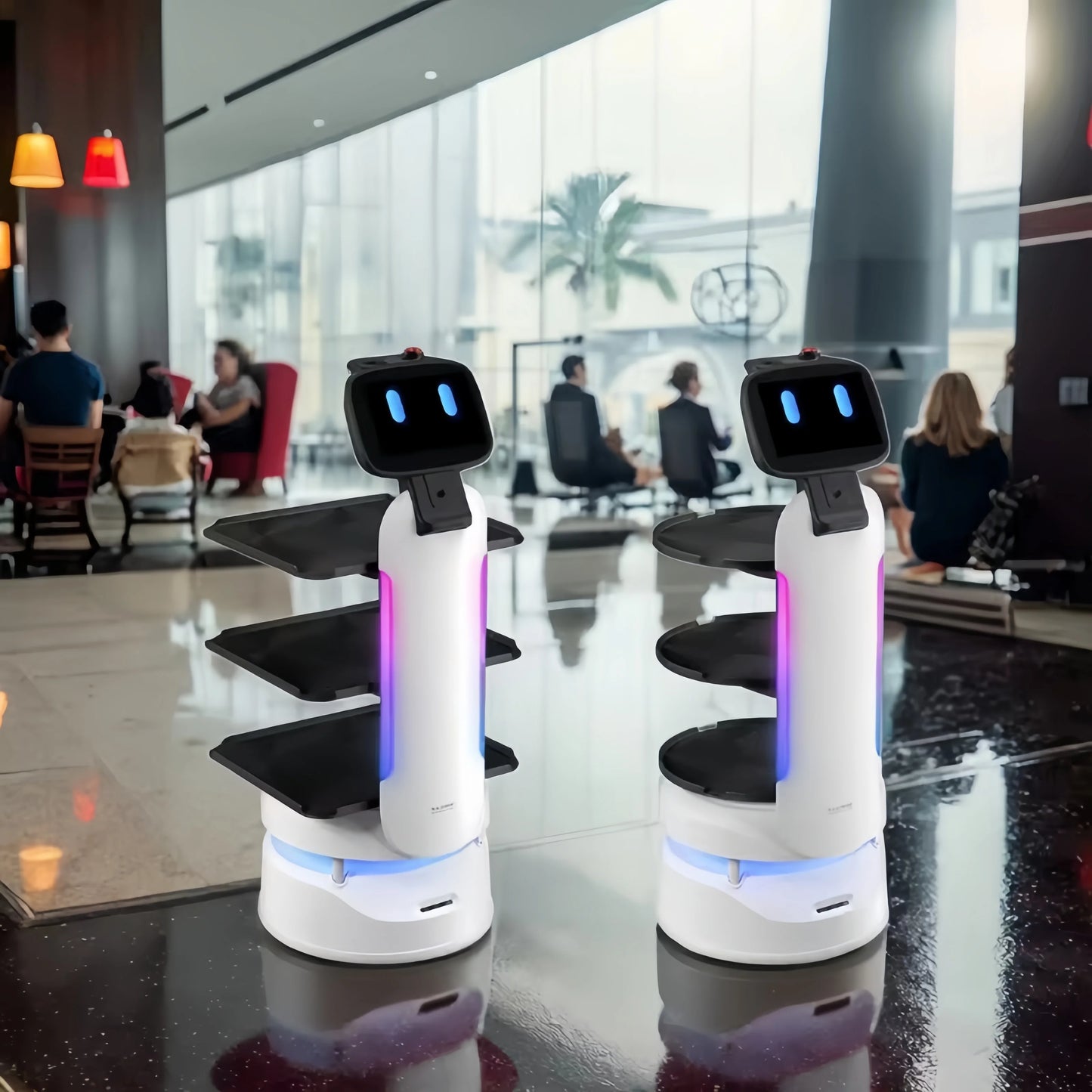 robots de service Performance Delivery Service Robot ABS Material Autonomous Food Delivery Robot for Hotel