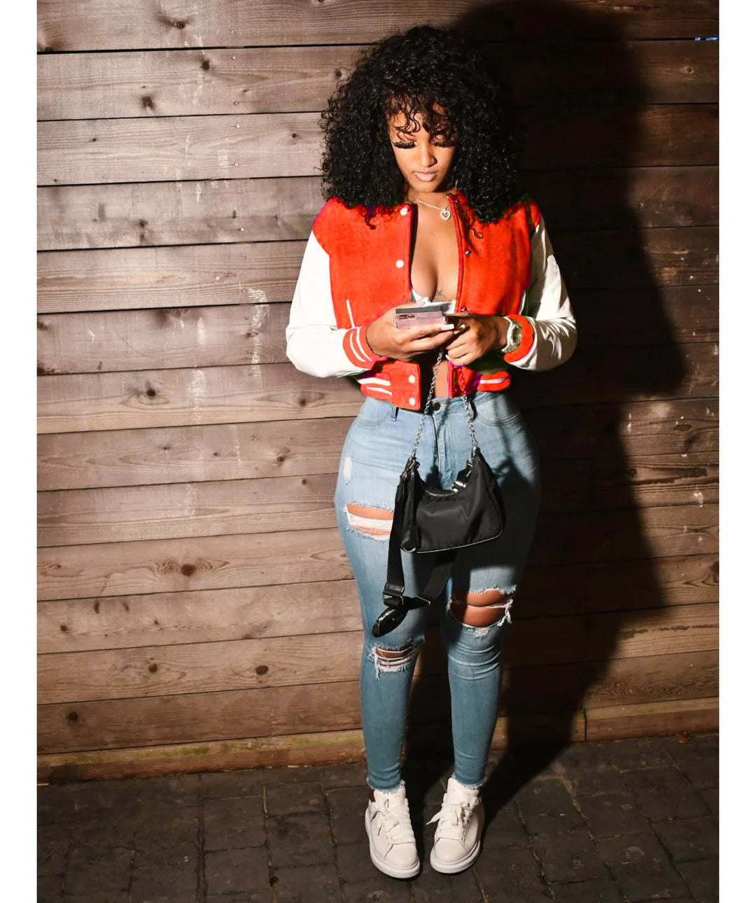 CM.YAYA 2024 Autumn Winter Patchwork Button Up Women Baseball Jackets Long Sleeve Elegant Sport Fashion Baseball Outcoat