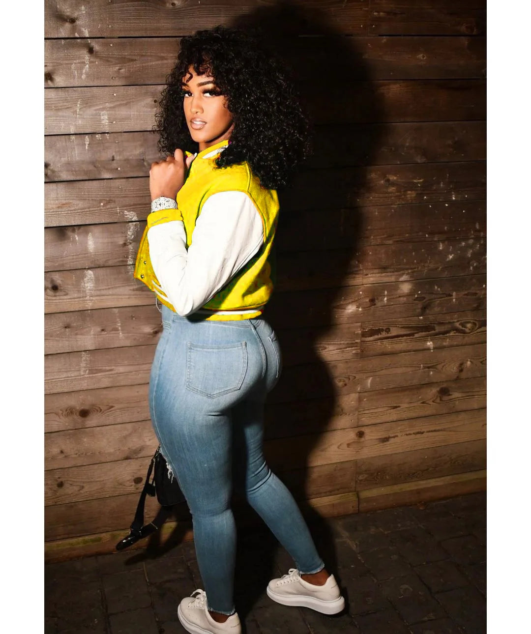 CM.YAYA 2024 Autumn Winter Patchwork Button Up Women Baseball Jackets Long Sleeve Elegant Sport Fashion Baseball Outcoat