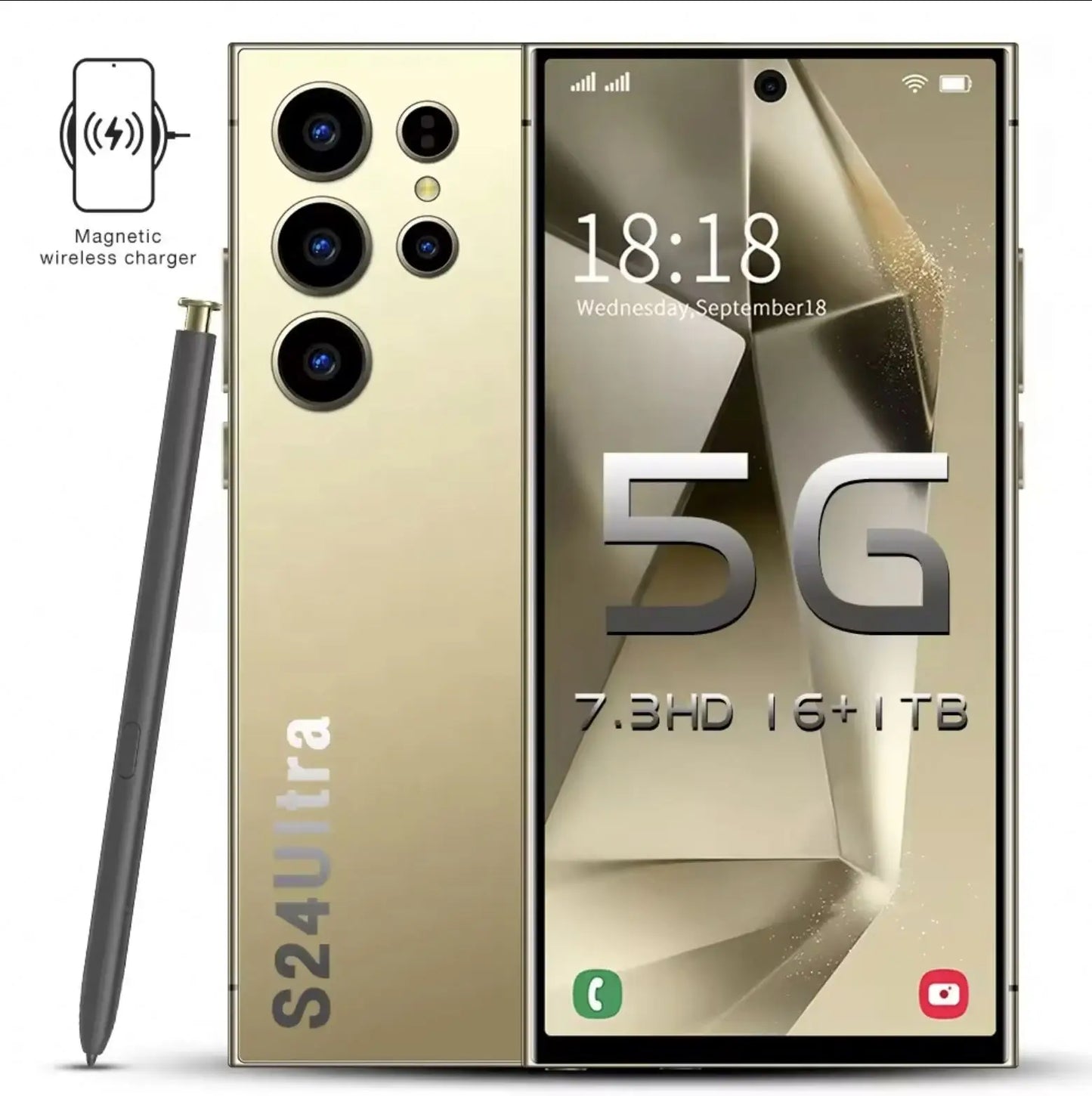 2024 New Hot Selling S24 U Itra Original Smart Phone Dual SIM Card Dual Standby Multi-language Support