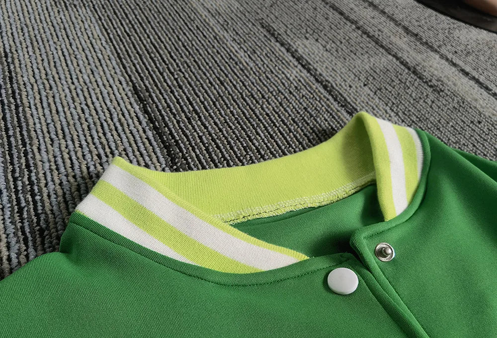 CM.YAYA 2024 Autumn Winter Patchwork Button Up Women Baseball Jackets Long Sleeve Elegant Sport Fashion Baseball Outcoat