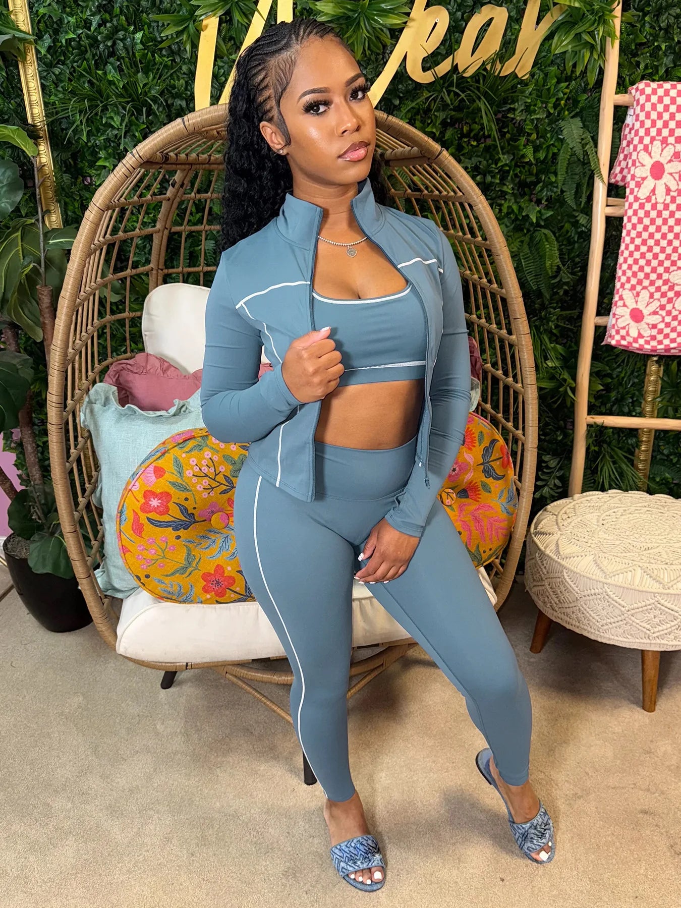 Custom Sets for Women Casual Set Jacket I-shaped Vest Pants Three-Piece Color Blocking Tight Fitting Set Conjuntos Para Mujeres