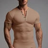 Hot New Men's Henley Custom Graphic Logo T-Shirt Plain Cotton T-Shirt Designs With Sublimation Print Manufacturer's Camiseta T-S