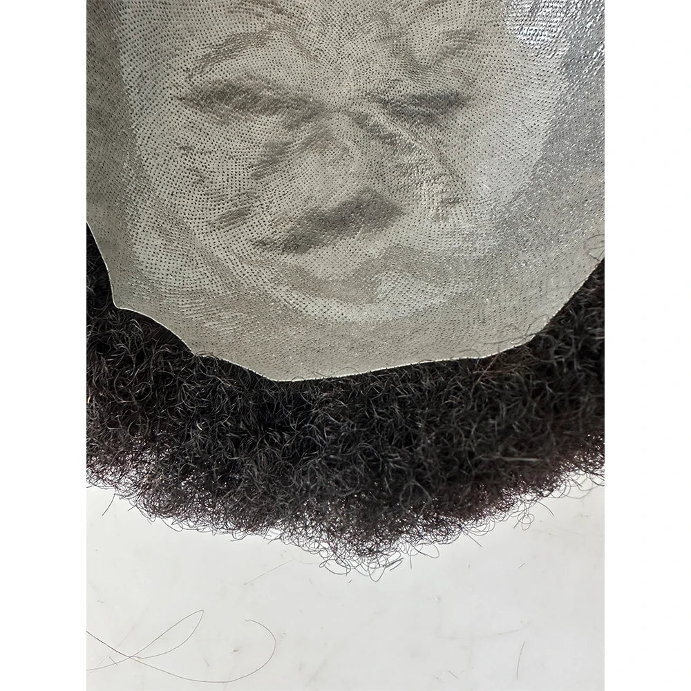 Premium 100%  Human Hair Systems Toupees for Men-Afro Kinky Curly with PU Base Natural Hairline | Wholesale Available