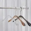 Transparent Wholesale Coat Skirt Matte Hanger Acrylic Clothes Hanger with Gold Hooks