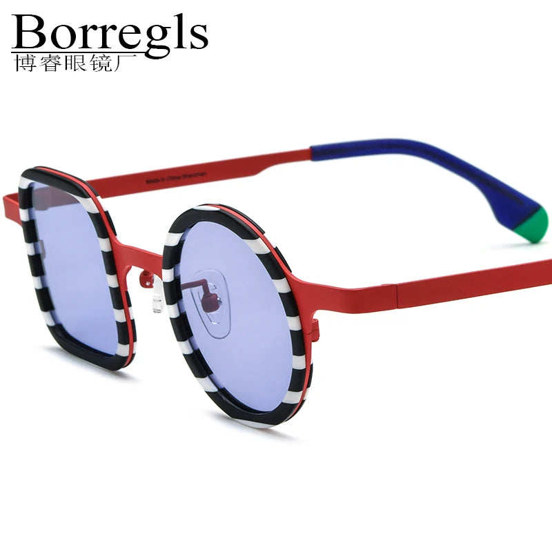 Borregls Acetate Titanium Sunglasses Women Brand Design Irregular Polarized Mirrored Sun Glasses Men Square Round Shades 185886