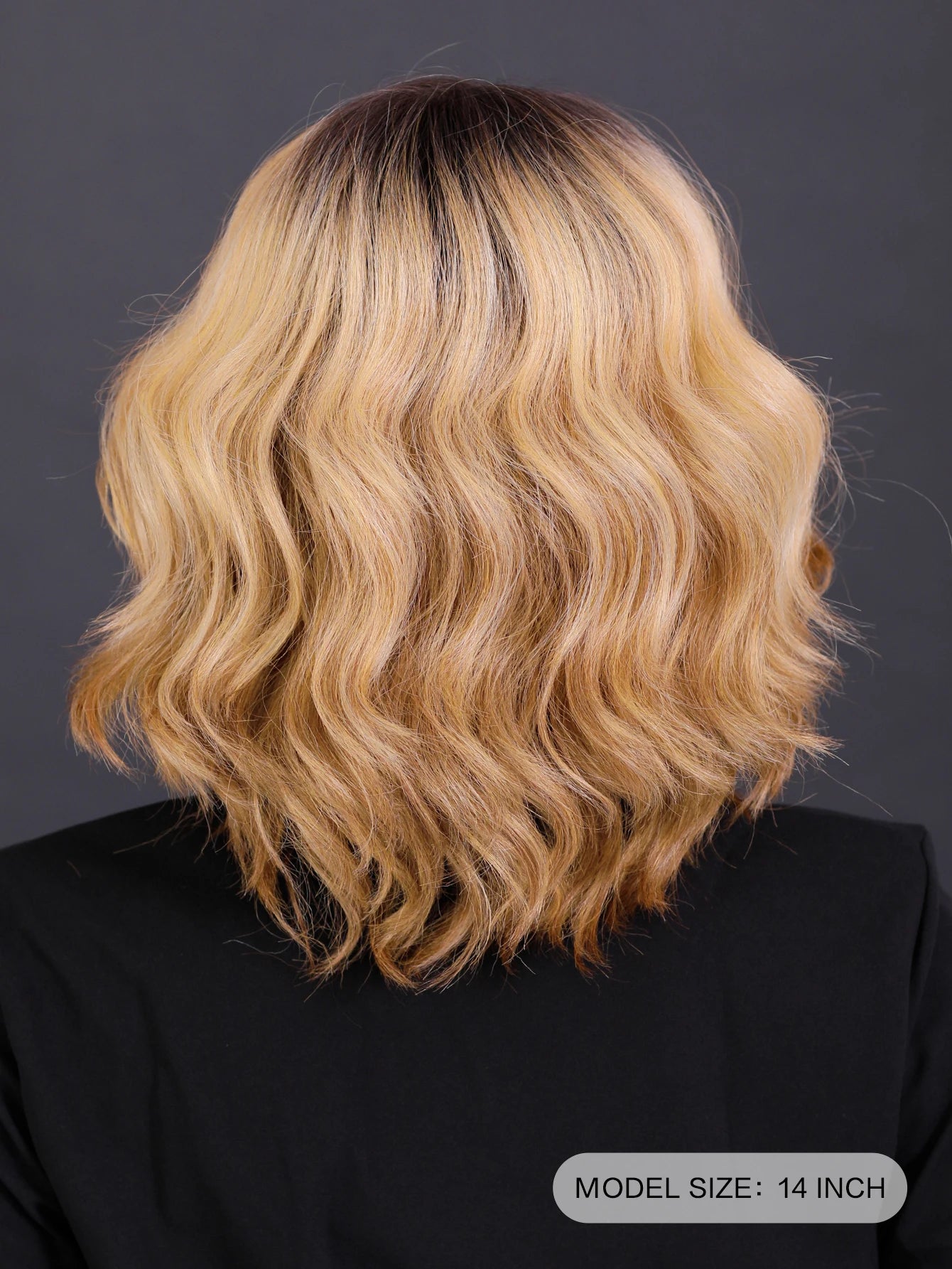 Blonde Lace Front Wig Bob Short Loose Wave HD Transparent Lace Ombre Blonde Bob Wavy Hair Wig With Side Bangs for Women Daily
