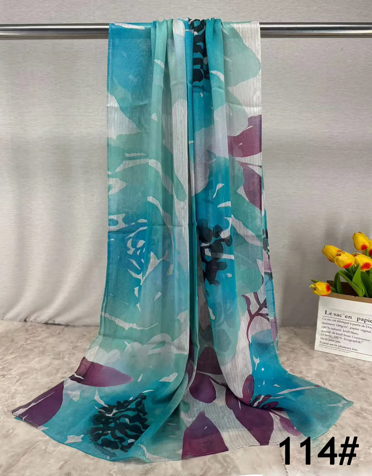 Soft Breathable Modal Hijab for Muslim Women New Digital Printed Woven Scarf Cotton Modal for Autumn