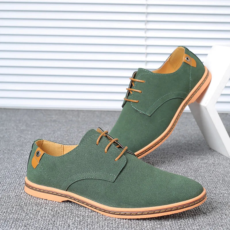 2022 Spring Suede Leather Men Shoes Oxford Casual Shoes Classic Sneakers Comfortable Footwear Dress Shoes Large Size Flats