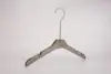 Transparent Wholesale Coat Skirt Matte Hanger Acrylic Clothes Hanger with Gold Hooks