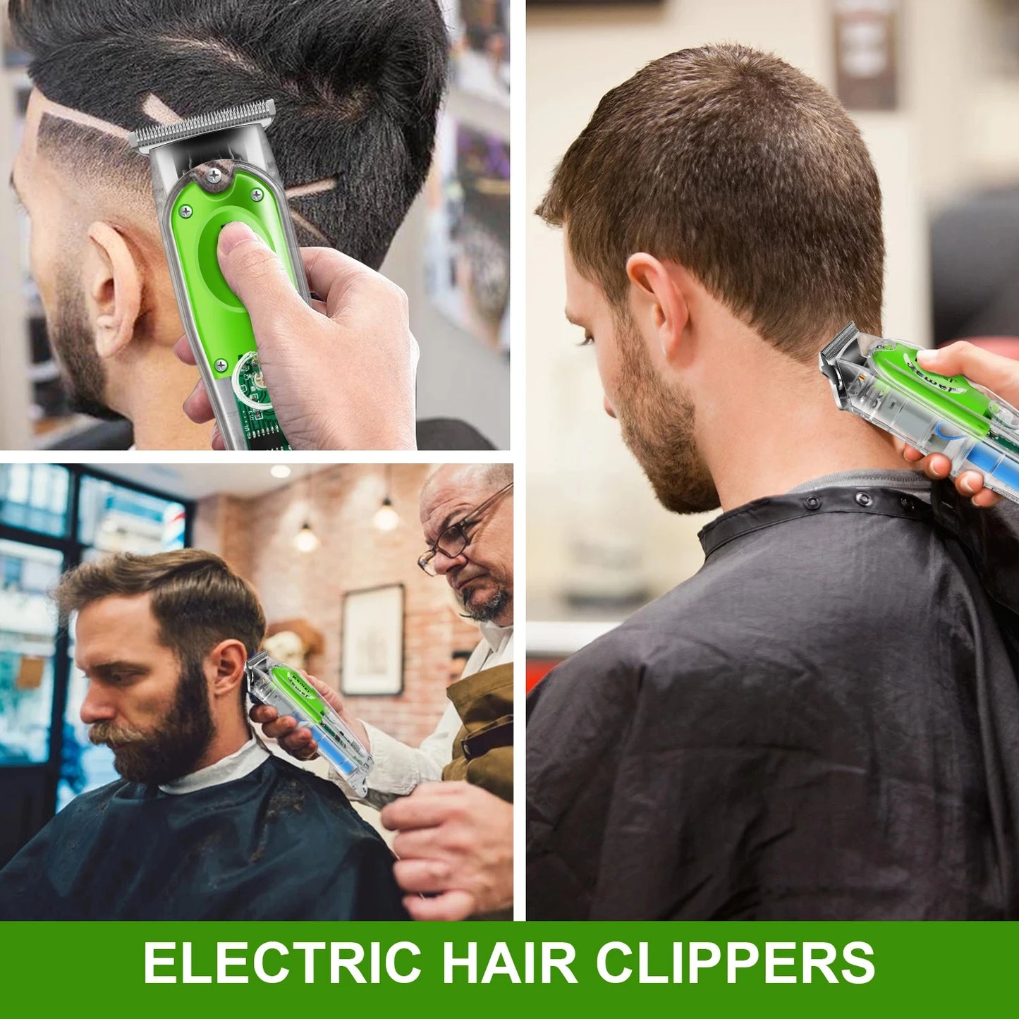 For Kemei KM-322 Professional Barber Electric Hair Trimmers for Men USB Rechargeable Wireless Hair Clippers LED Household Hotel