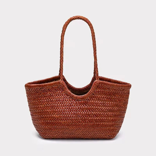 2026 Luxury Braided Leather Shoulder Bags  Real Cow Leather Weave Tote Bag Large Capacity Handbag Women Bag for Women