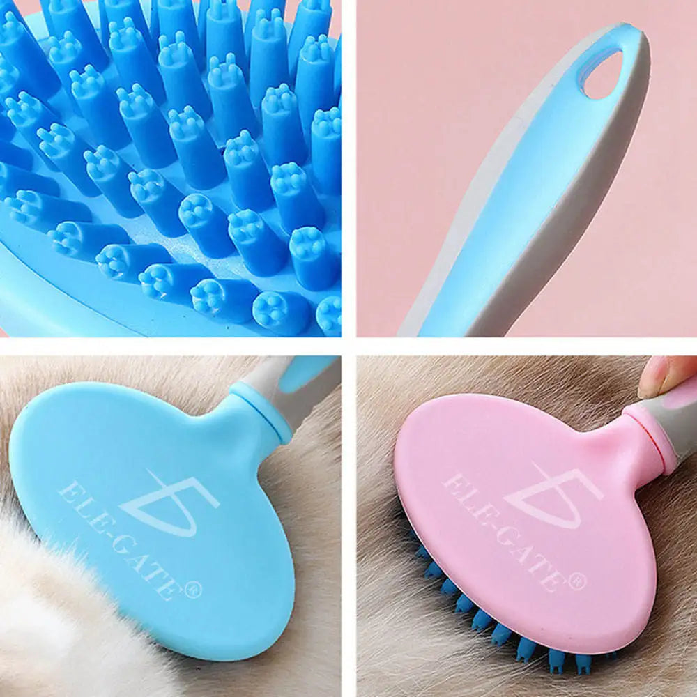 Self-Cleaning Pet Massage Comb for Cats by ELEGATE  Gentle Grooming Tool with Plastic Design, Model MAS.07.5, Made in Mexico