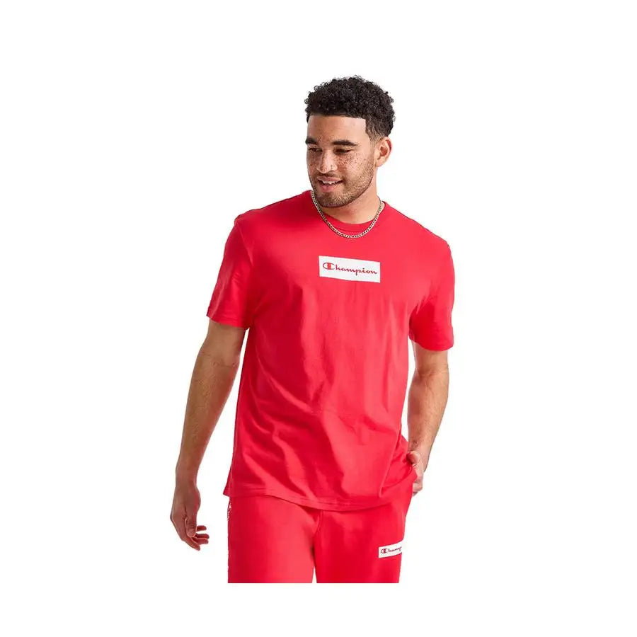 Champion Lightweight Sleeve Mens Active Shirts & Tees Color: Red/White | 100% Authentic