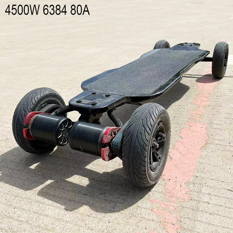 Most Powerful Fast Speed 6384 Dual Motor 54.6V 20Ah 4500W Carbon Fiber Crownwheel Q5 All Terrain off Road Electric Skateboard