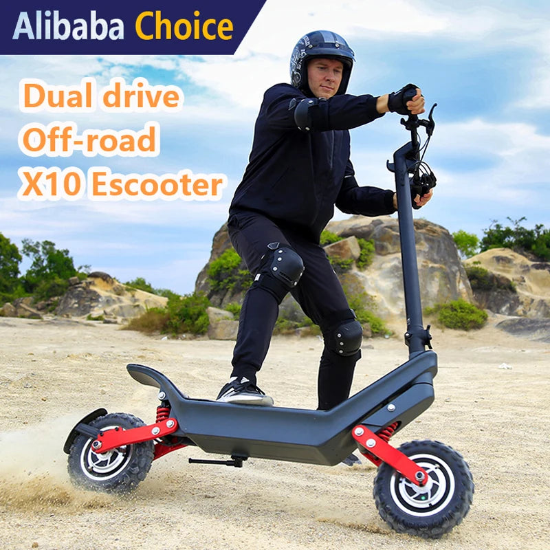18.2AH Dual Drive 1000W*2 Off-Road Electric Scooter Skateboard Foldable X10 E Scooter Skate Board 11 Inch Wheel Mileage 60-70Km
