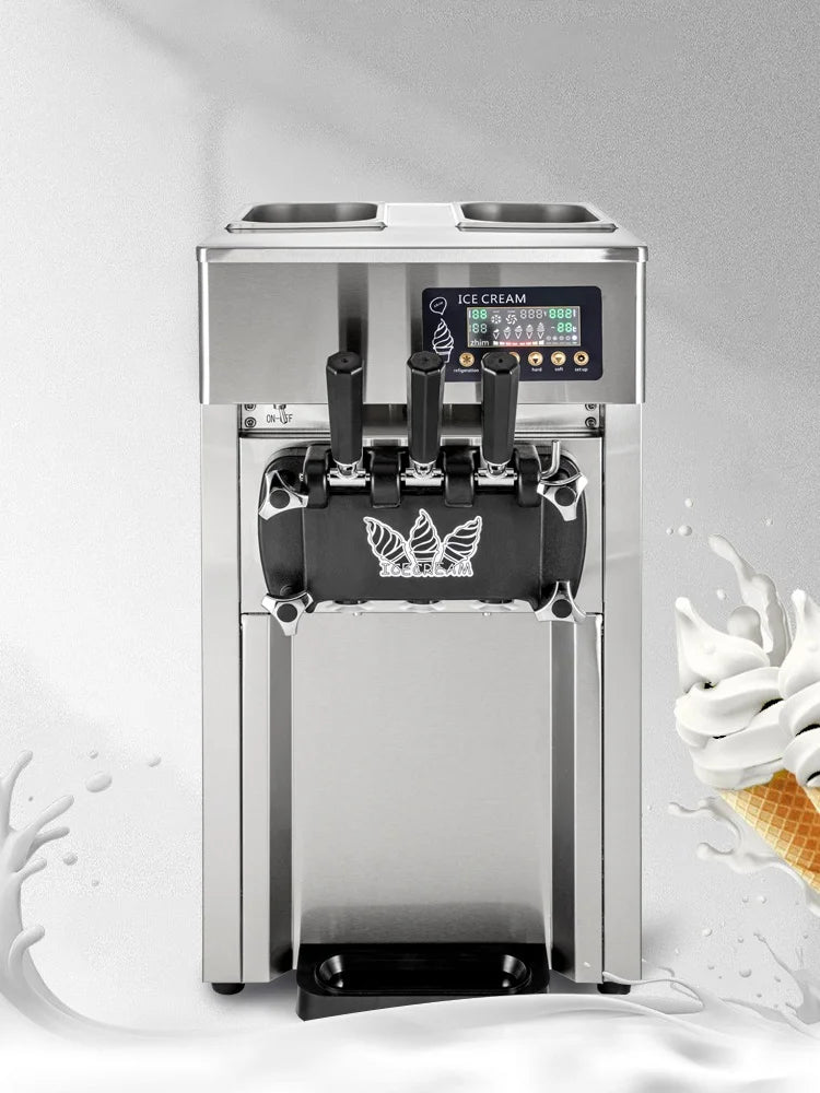 VEVOR 1200W A168  Compressor Ice Cream Maker 4-Nozzle LCD Panel Machine for Yogurt and Milk 3 Flavors New Condition
