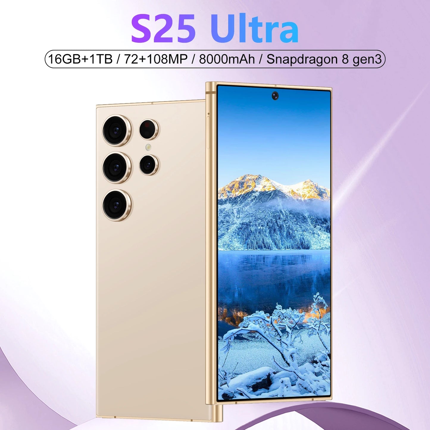 S25 Ultra Android 14 Smartphone 7.3 Inch HD 16GB RAM 1TB ROM 5G Dual SIM Deca Core Global Version Smart Cell Phone