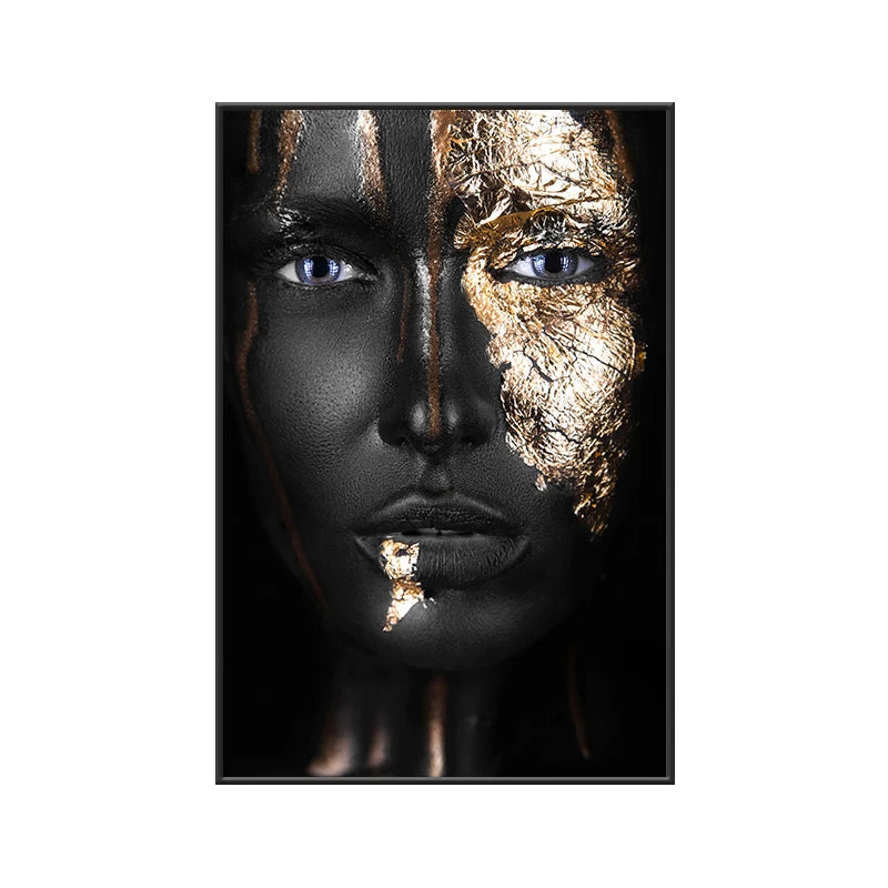 Modern Black Beautiful African Women Print Canvas Wall Art Oil Painting Frame Cuadros Sexy Girl Art Wall Painting