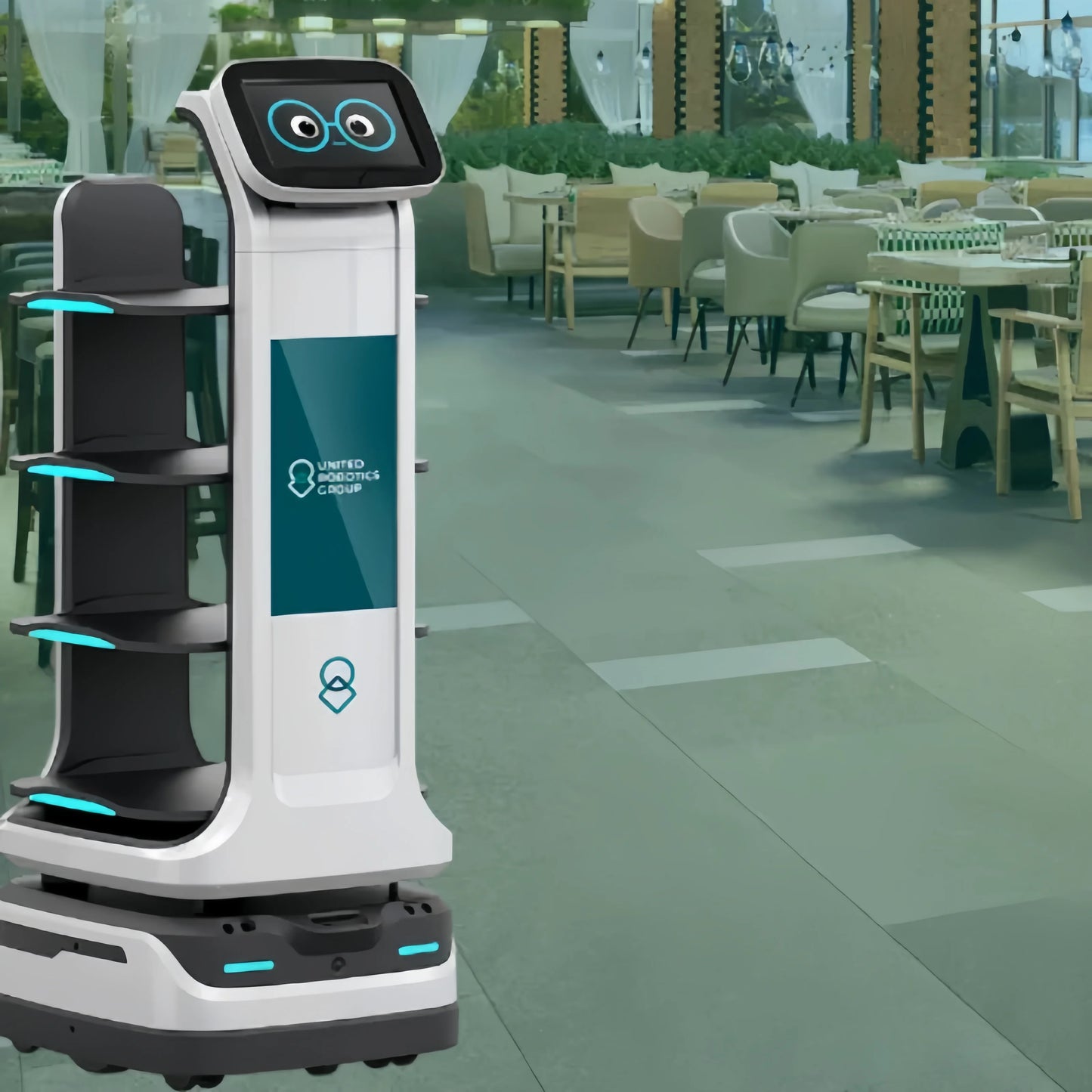food delivery robot Commercial Human Autonomous Intelligence Artificial Public Welcome Smart Mobile Service Robot
