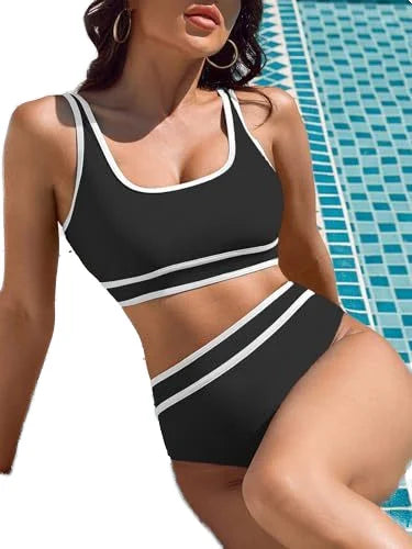 Large Quantity in Stock Perfect Quality Polyamide High-waisted 2 PCS Sets Bikinis and Swimsuits