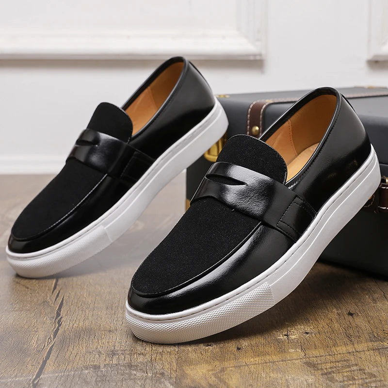 Men's Premium Faux Suede Leather Penny Loafers - Classic Slip-On Moccasin Shoes for Casual & Formal Wear