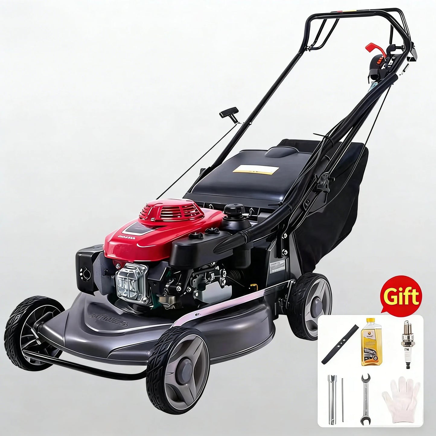 Four-stroke Industrial & DIY Grade Large-power Gasoline Lawn Mower Self-propelled Hand-push Trimmer Weed Eater 139cc Engine