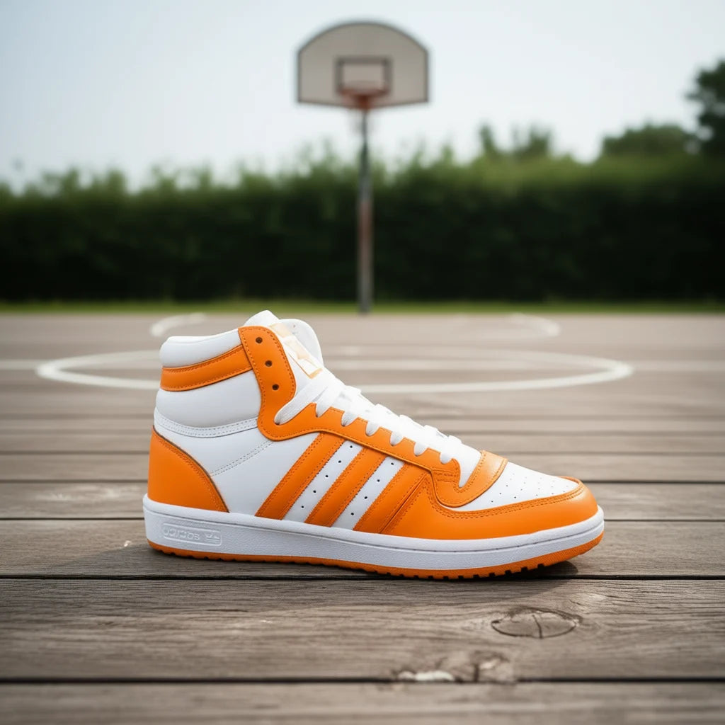 For Top Ten Rb GX0758 Men's Basketball Shoes White Orange Genuine Leather Rubber Outsole EVA Midsole Vietnam Made