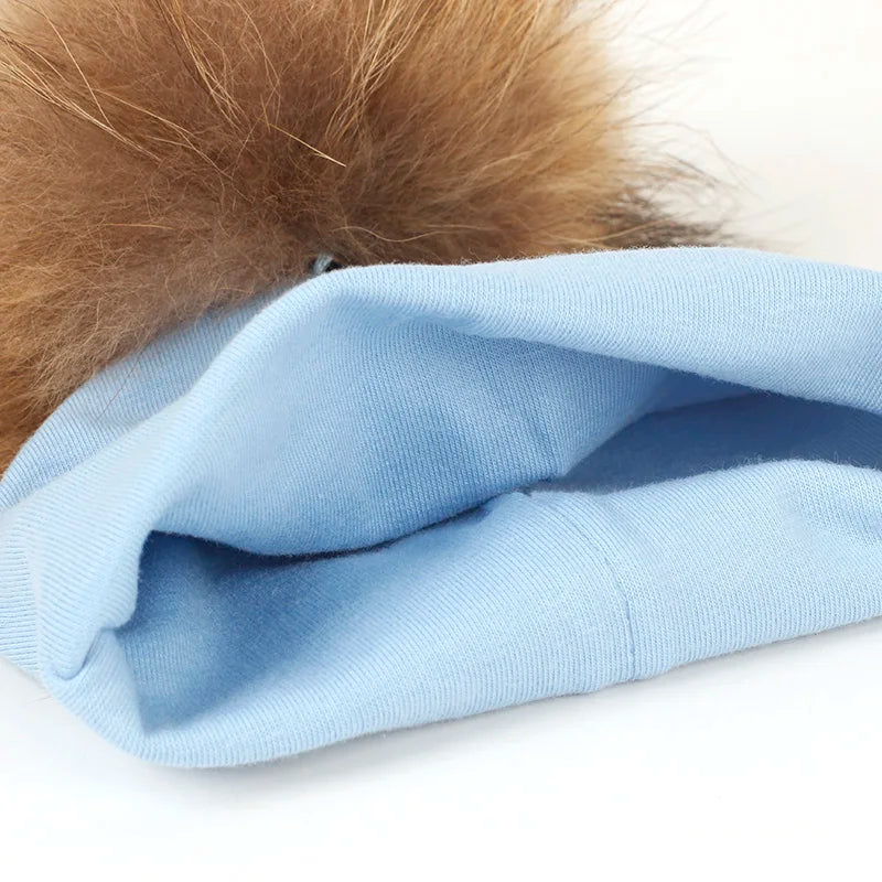Geebro 0-3 Month Baby Boys Soft Cotton Real Fur pompom Beanies Hats For Newborn Girls Spring Autumn Kids Infants Toddler Hats