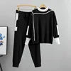 Plus Size Fashion Suit Women Spring and Fall 2024 New Casual Knitting Two-Piece Set
