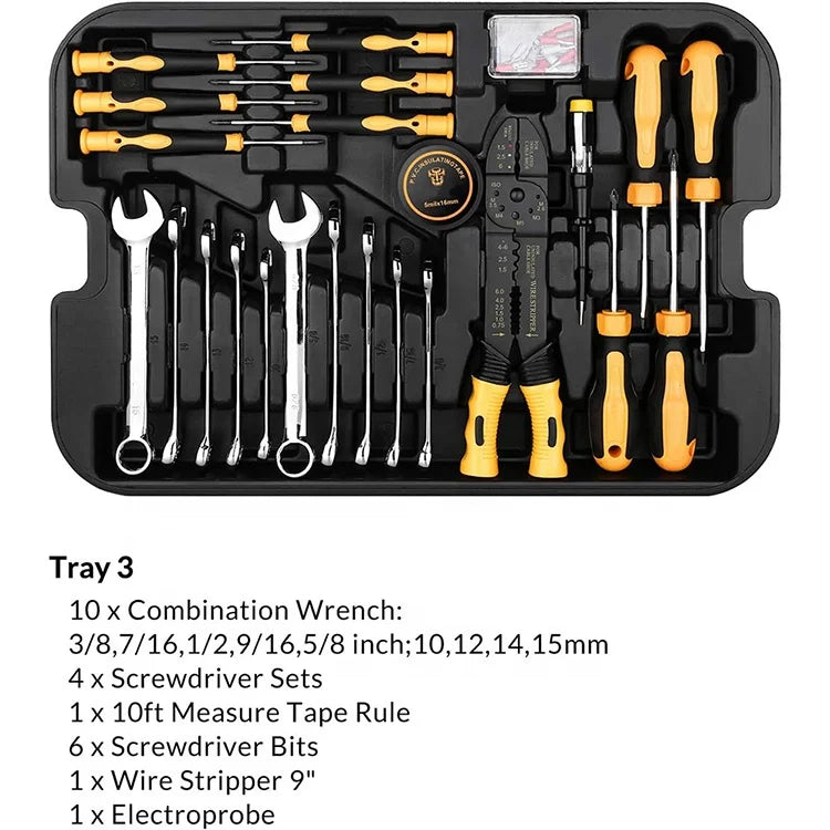 Hand Tool Sets Household Diy Hand Tools Box Set Most Popular Household Tool Box Set Mixed 258pcs Combination Carbon Steel