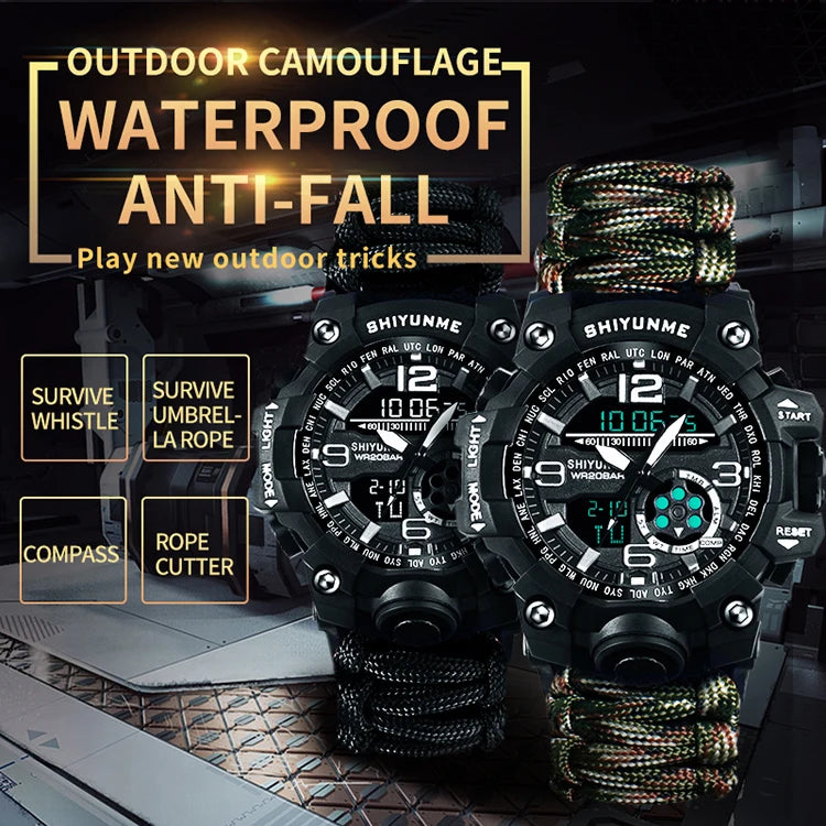 SHIYUNME G Style Military Sports Digital Watches Compass Outdoor Survival Multi-function Waterproof Mens Watch Relogio Masculino