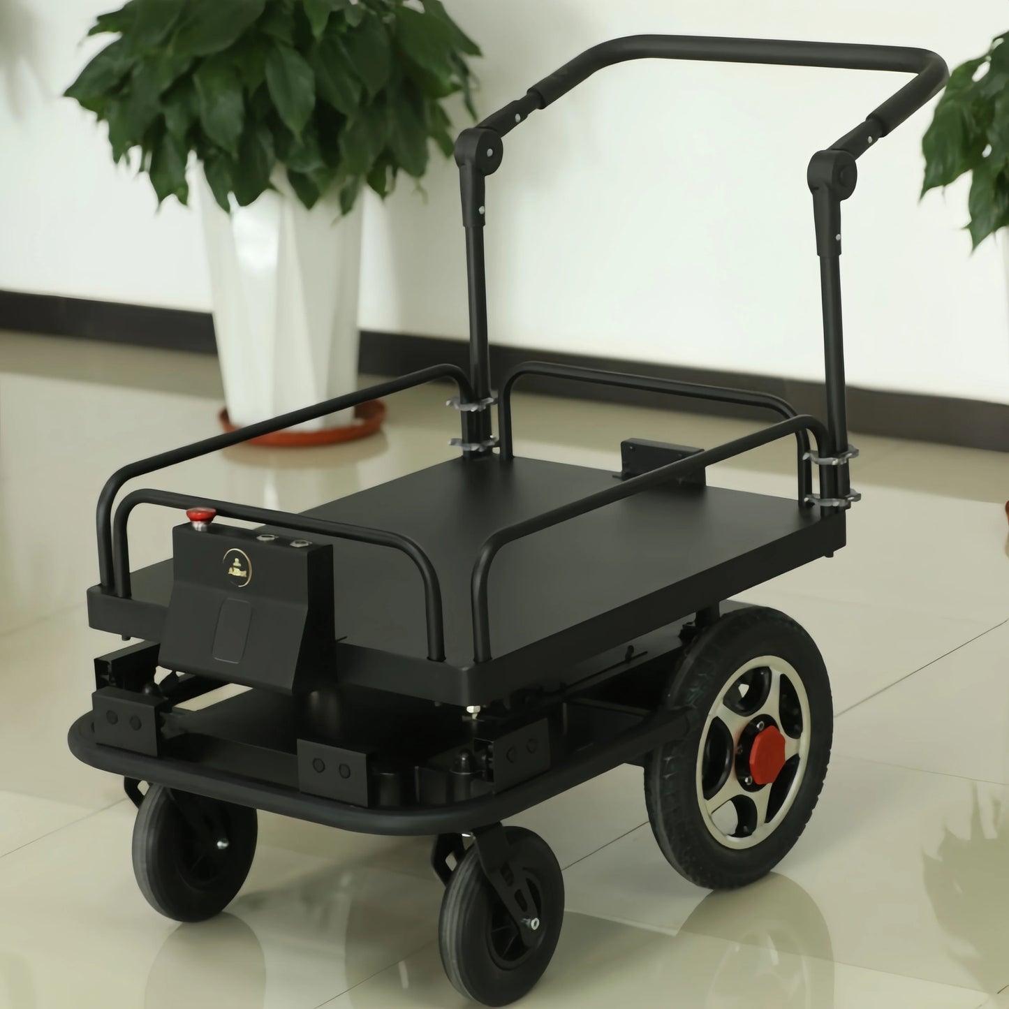 For Warehouse 100KG Heavy Payload Remote Control Automatic Following Cart Trolley Robot