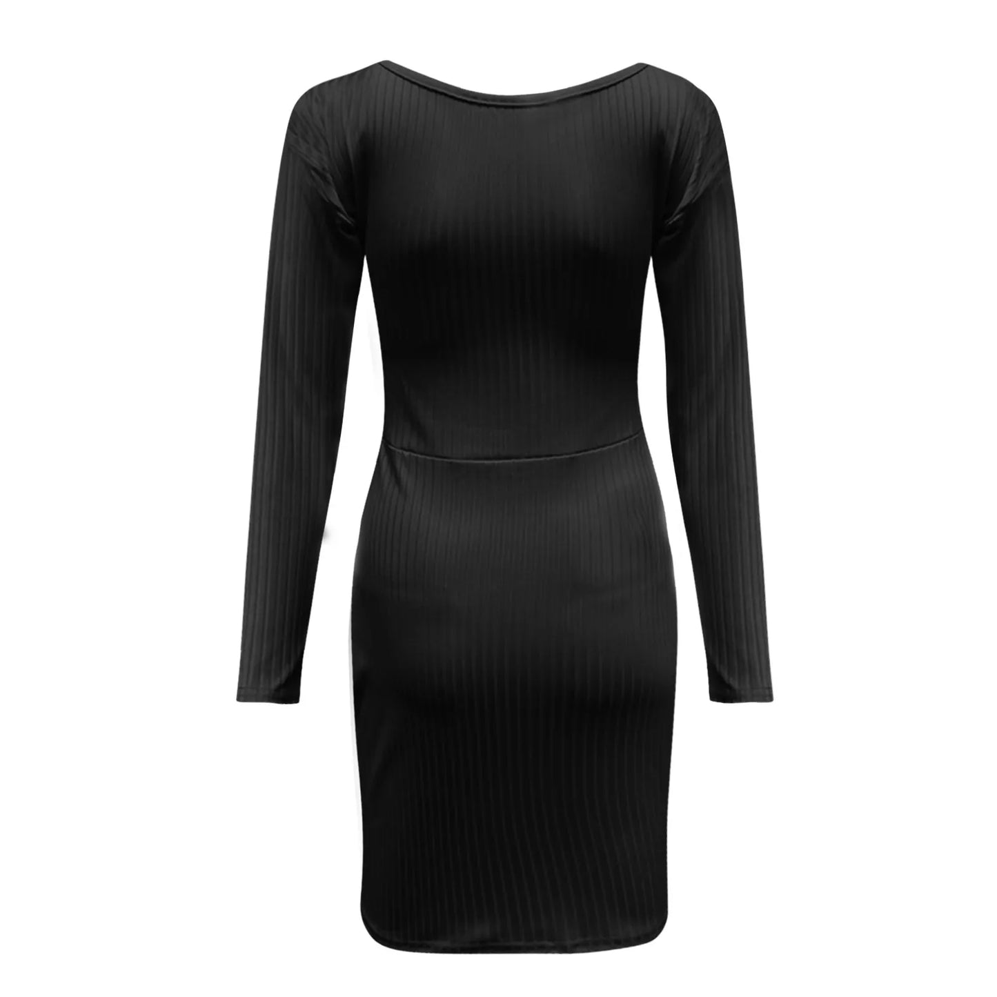 Women's White Black Knitted Summer Dress Long Sleeves Casual Bodycon Mini Sweater Warm Slim Clubwear Vestidos for Party Autumn