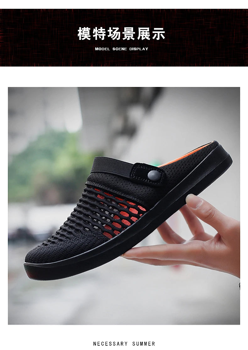 Casual Breathable Men Sandals Summer Outdoor Lightweight Fashion Slippers New Arrivals Slip-on Male Mesh Beach Shoes for Male