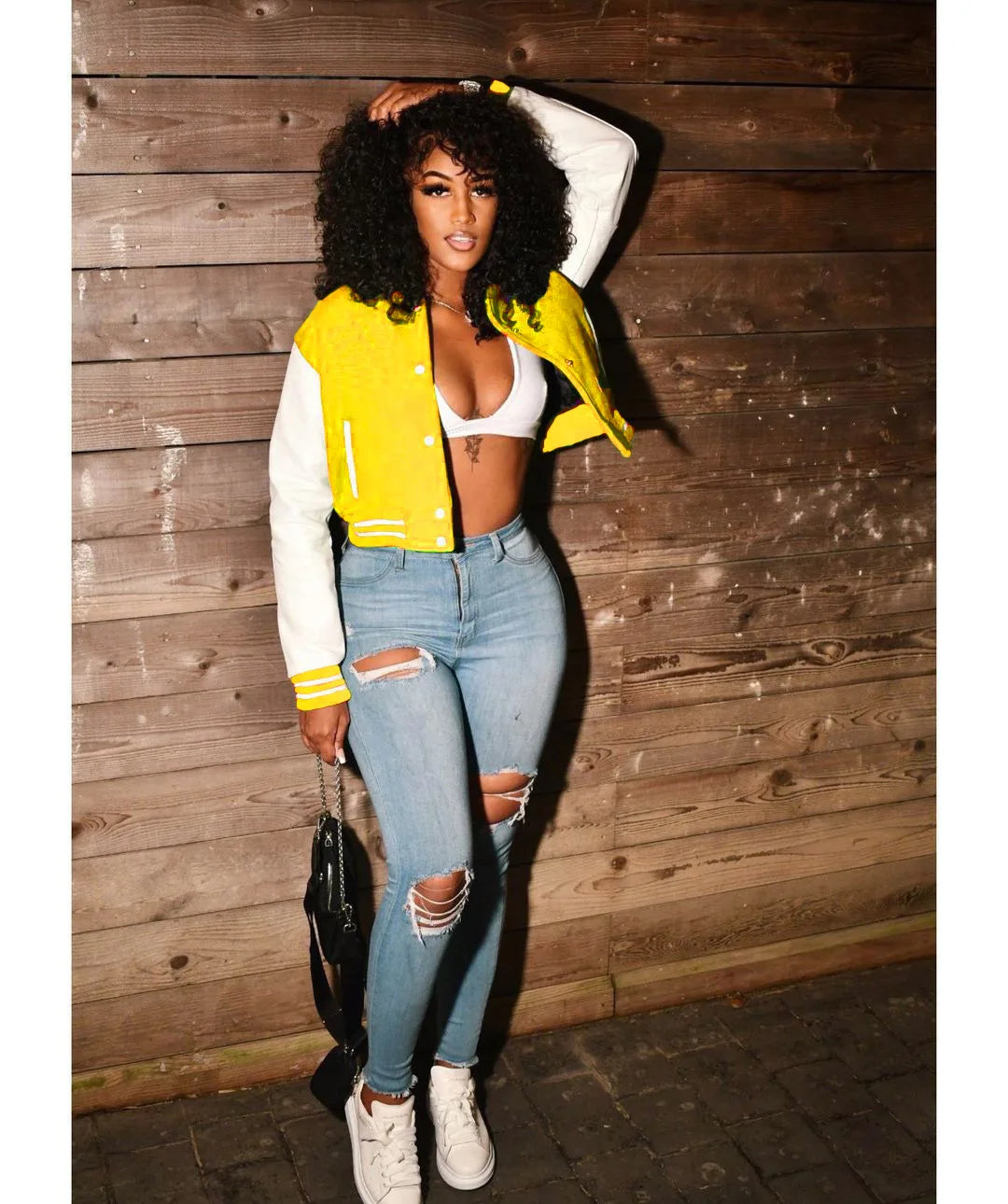 CM.YAYA 2024 Autumn Winter Patchwork Button Up Women Baseball Jackets Long Sleeve Elegant Sport Fashion Baseball Outcoat