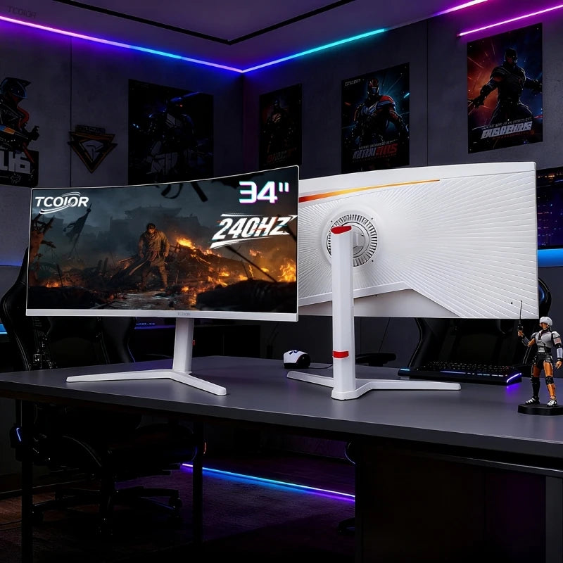 Pc Monitors 34Inch Curved Gaming Monitor 4k Ultrawide Pc Screen Lcd Display 240hz Gaming Screen Computer Monitor for Home Office