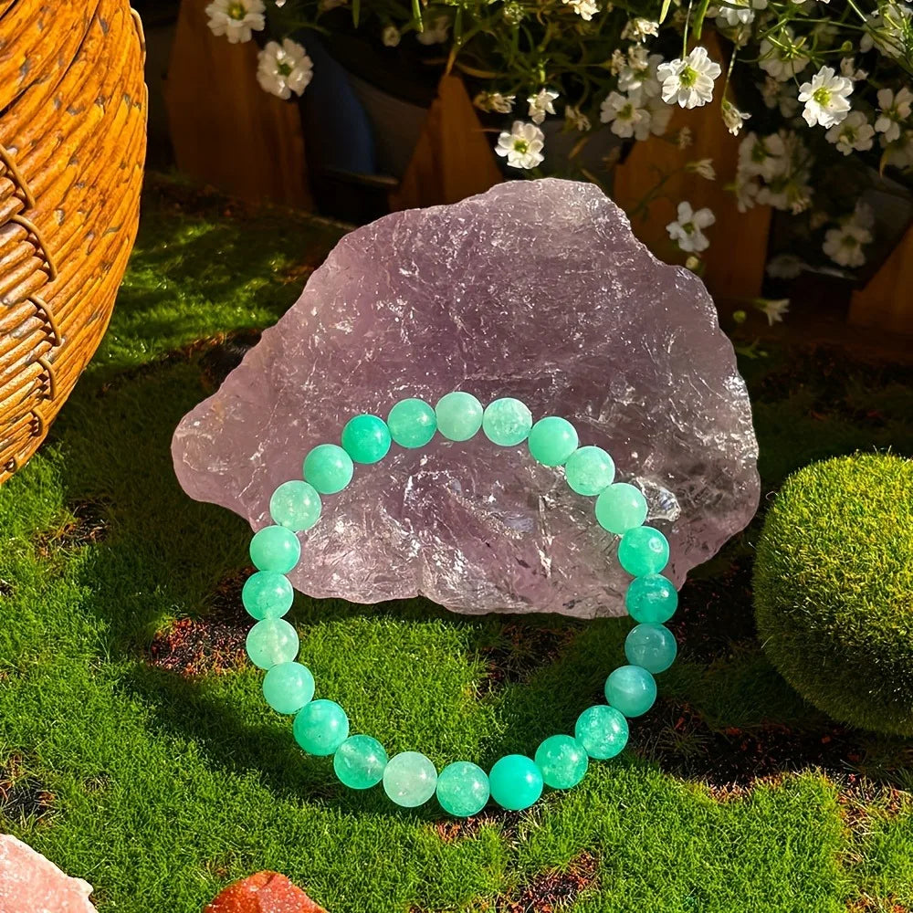 Handcrafted 8Mm Blue Tianhe Stone Bracelet From Naturalism, Perfect for Daily Wear by Both Men and Women. This Lucky Charm Is a