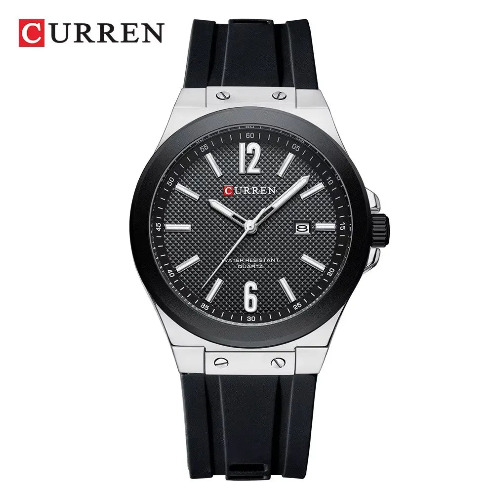 CURREN 8467 Male Luminous Night Light Japan Quartz Men Fashion Watch Waterproof Wristwatches Sports Silicone Strap Durable Clock