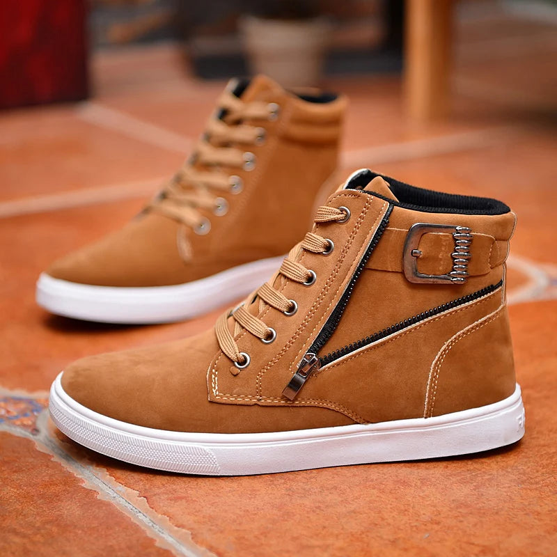 2025 Zapatos Altos RTS High Quality Hot-Selling Big Size Custom Design Men High Top Shoes Lace up Black Shoes